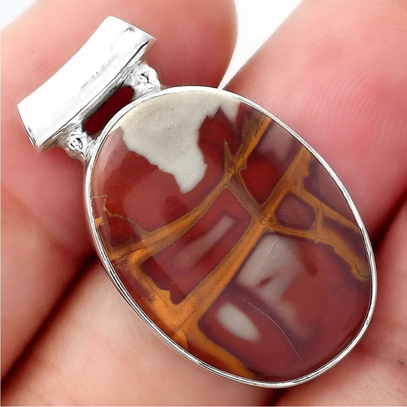 Noreena Jasper sterling silver pendant - Picture 2 of 2